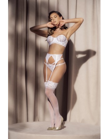 Ensemble lingerie trois pièces sexy blanc - MAL8742WHT