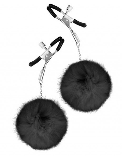 Pinces à seins pression réglable pompons noirs - CC5700720010