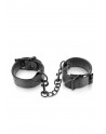 Menottes simili cuir noir ajustables Fetish Tentation - CC570407