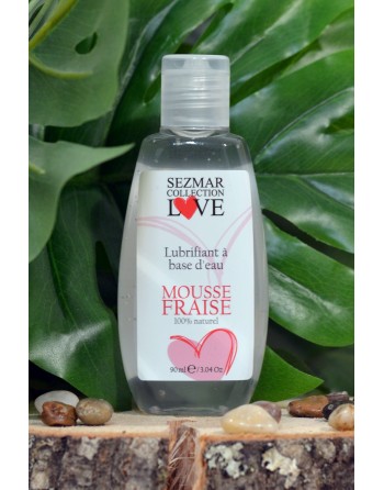 Lubrifiant à base d'eau 100% naturel Mousse fraise 90 ml - SEZ082