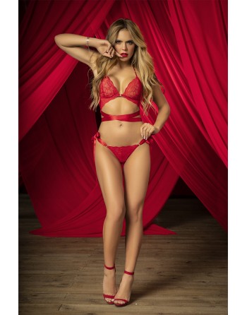 Ensemble 2 pièces rouge, Soutien gorge et string - MAL8722RED