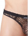 String noir sexy filet irrégulier fétichiste - LM810-57BLK