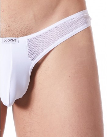 String blanc sexy avec fine résille - LM805-57WHT