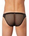 Slip noir filet avec bandes simili cuir - LM911-61MBLK