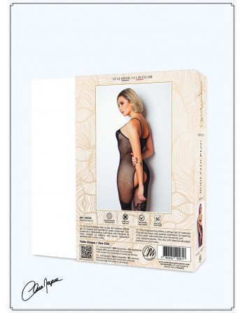 Bodystocking résille noire avec fine bretelles - Le Numéro 6 - Collection Bodystocking - CM99006