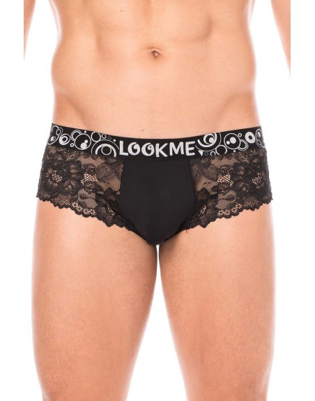 Mini-Pant noir en dentelle délicate - LM2006-68BLK