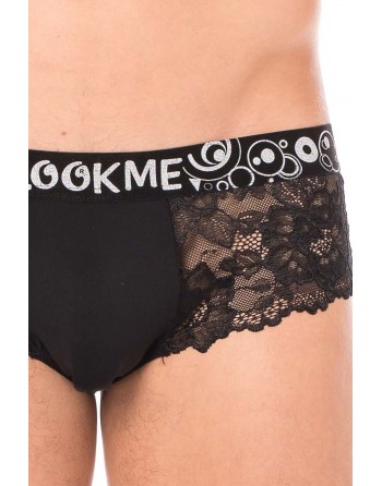 Mini-Pant noir en dentelle délicate - LM2006-68BLK