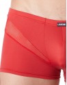 Boxer rouge sexy avec fine résille en V - LM805-67RED