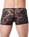 Boxer noir en fine dentelle avec légère transparence - LM706-67BLK